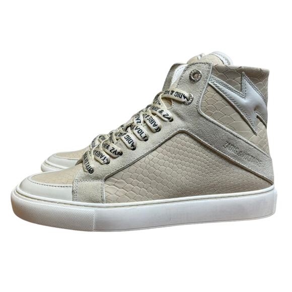 Zadig & Voltaire High Flash Sneakers Size 36 Blanc White Leather High Tops - Picture 1 of 7